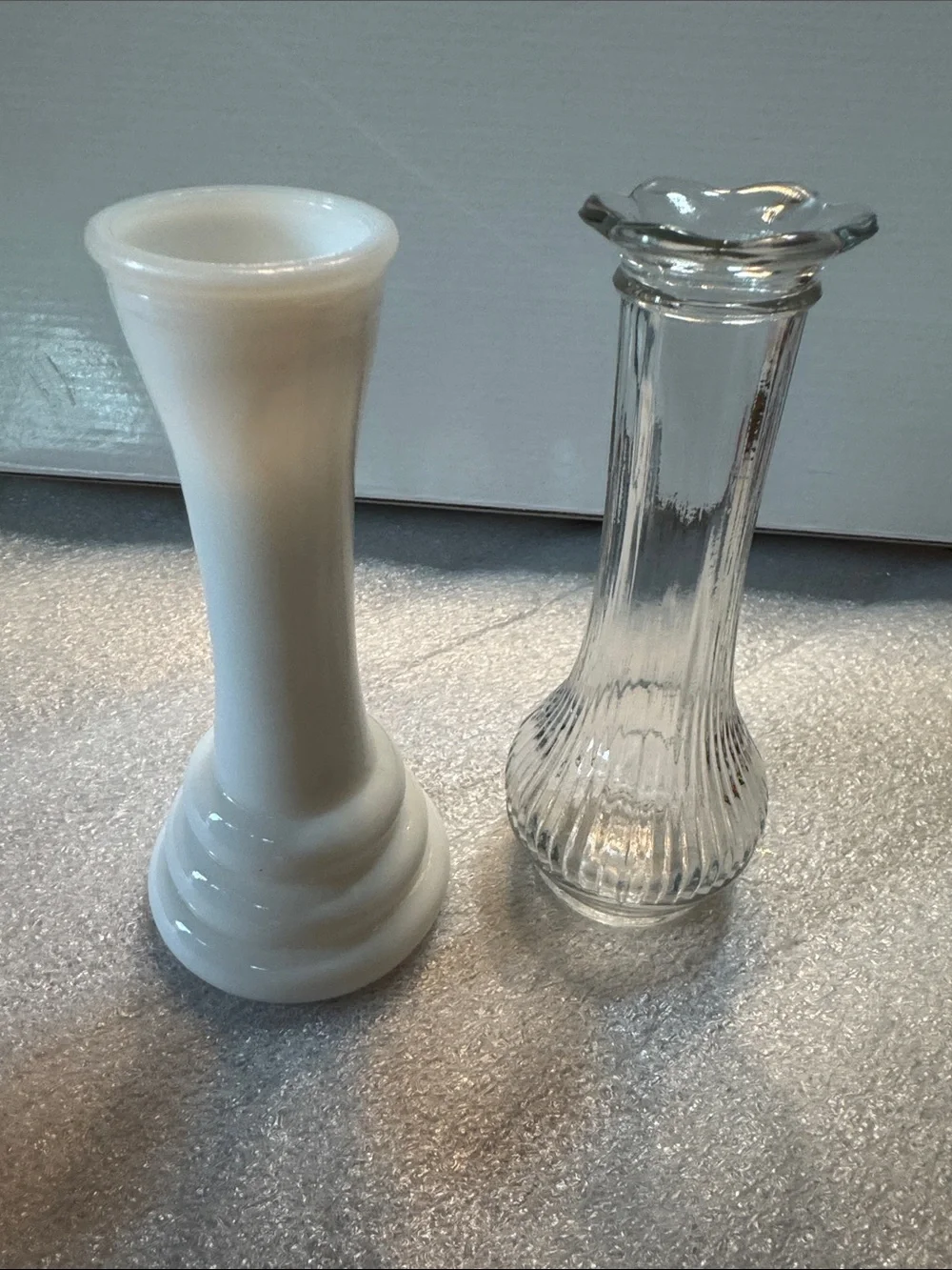 Classic White Milk Glass Bud Vase - Timeless Home Accent Clear Vase
